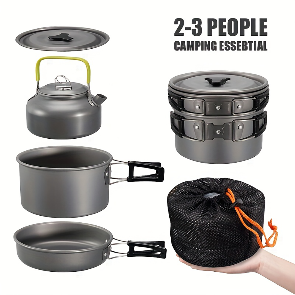 Camping Lightweight Cooking Pot - Outdoor camping cookware set made of
