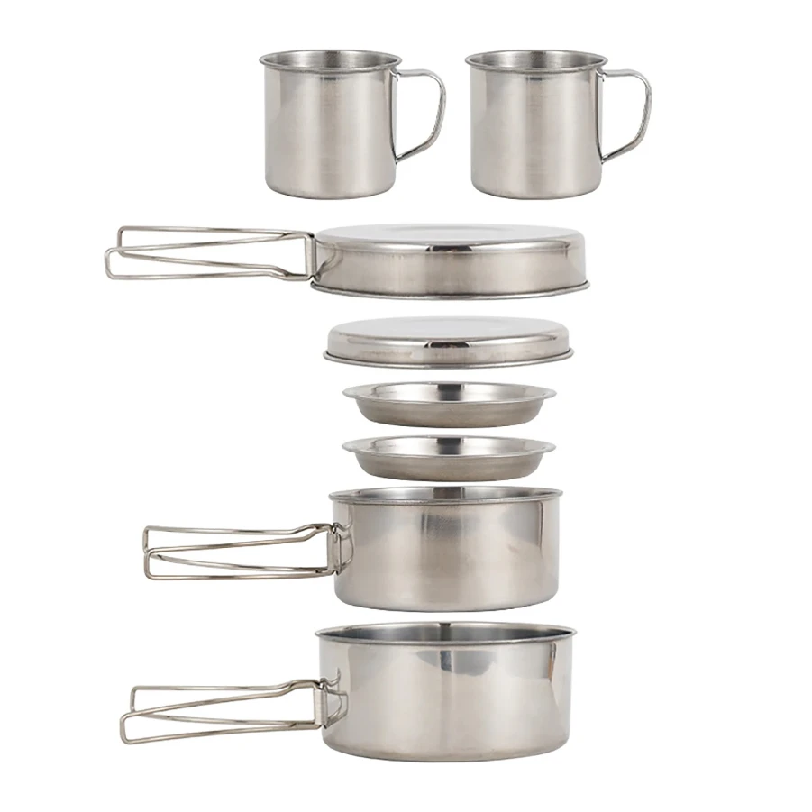 8pcs/Set Camping Cookware Mess - Camping Cooking Unit reseña y precio