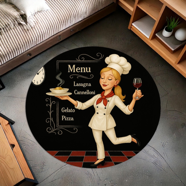 Blonde Chef Round Kitchen Rug, - Camping Cooking Gifts reseña y precio