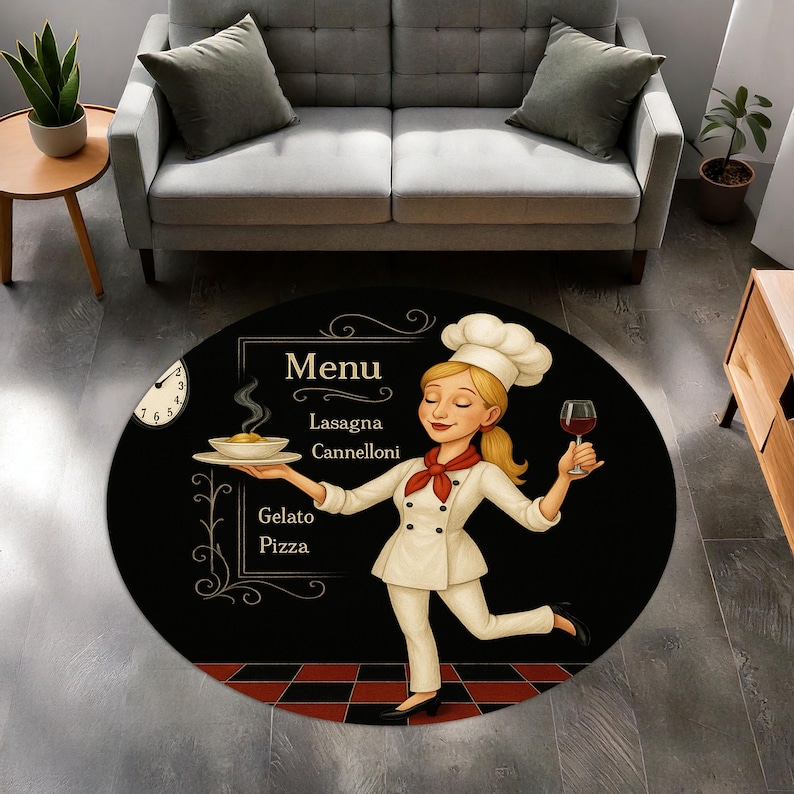 Blonde Chef Round Kitchen Rug, - Camping Cooking Gifts reseña y precio