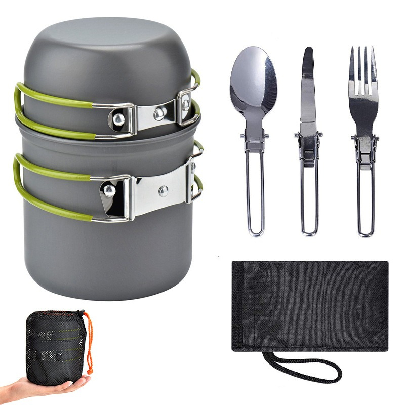 Outdoor Portable Camping Cookw - Camping Lightweight Cooking Pot reseña y precio
