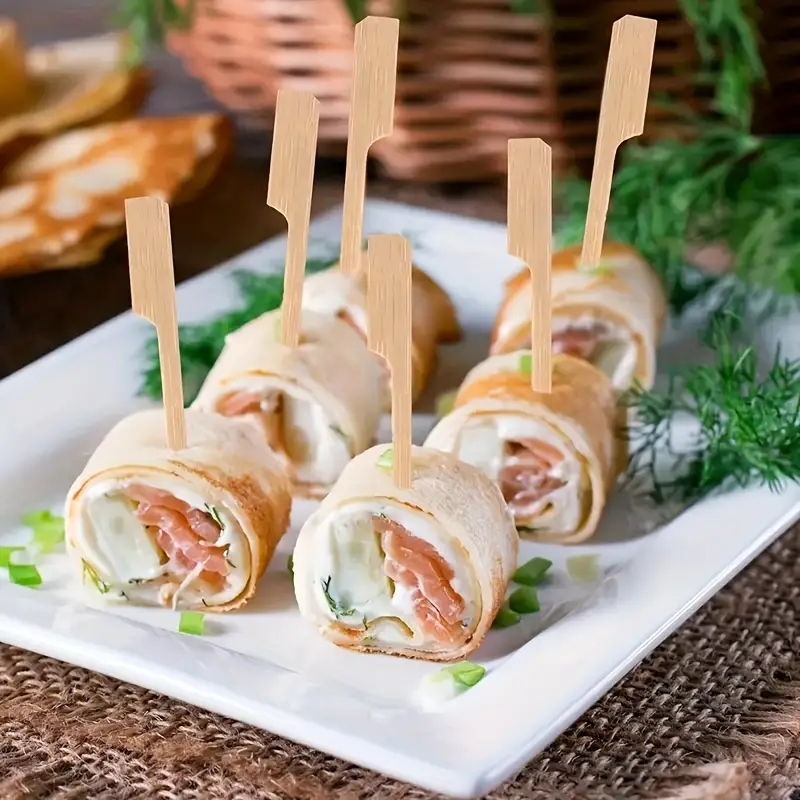 50Pcs Disposable Bamboo Sticks - Camping Outdoor Cooking Table reseña y precio