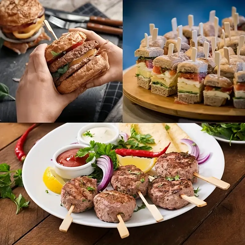 50Pcs Disposable Bamboo Sticks - Camping Outdoor Cooking Table reseña y precio