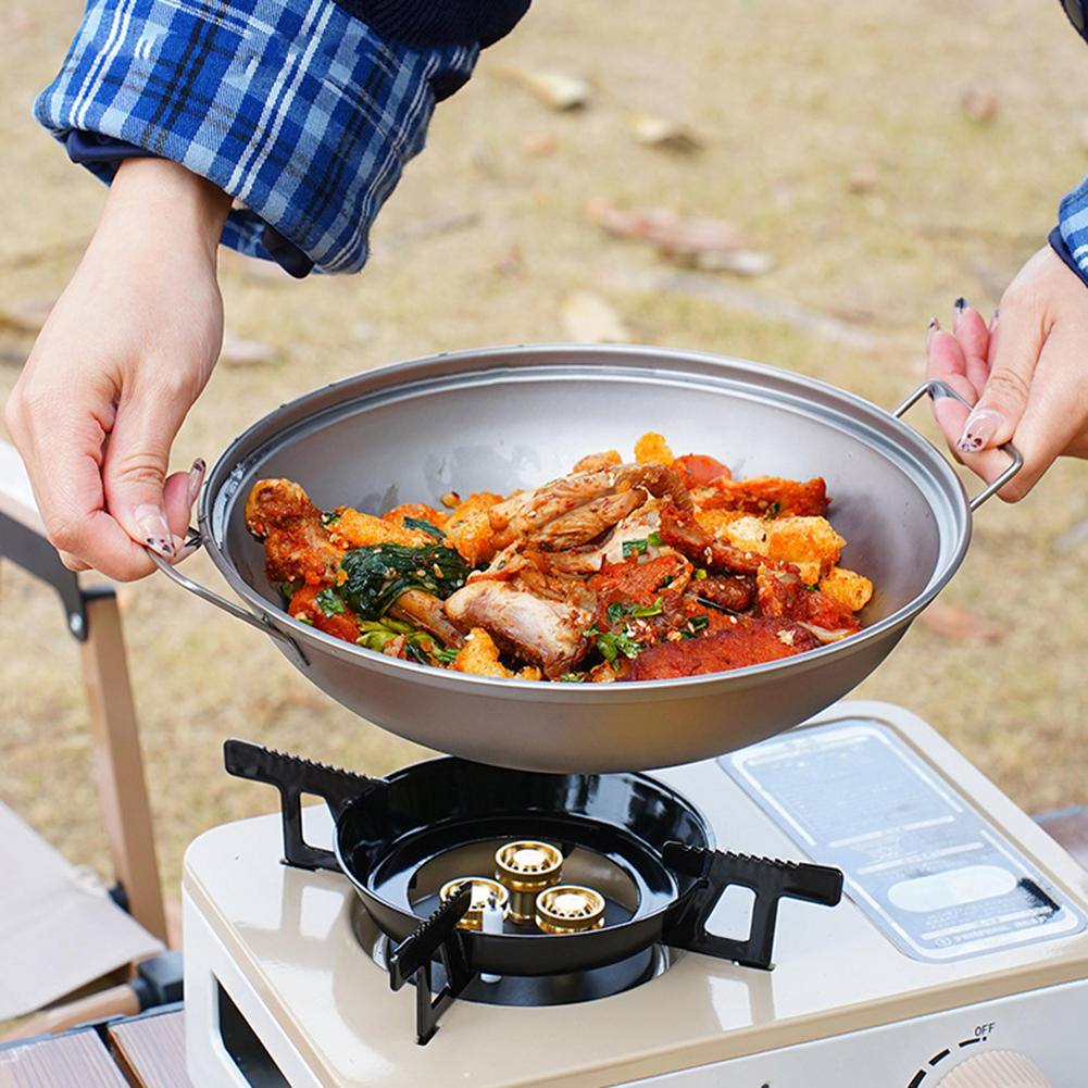 Titanium Wok Pan with Lid Doub - Camping Cooking Unit reseña y precio