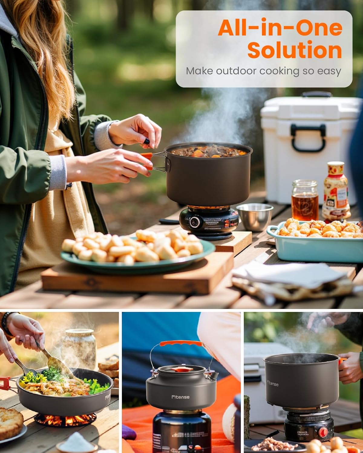 21Pcs Camping Cookware Mess Ki - Camping Cooking Essentials Kit reseña y precio