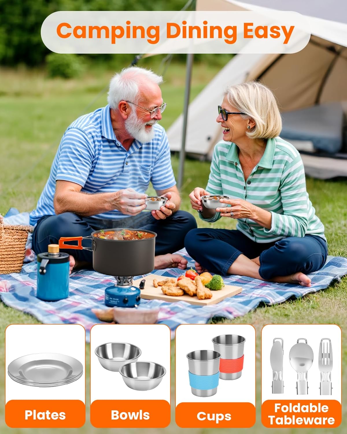21Pcs Camping Cookware Mess Ki - Camping Cooking Essentials Kit reseña y precio