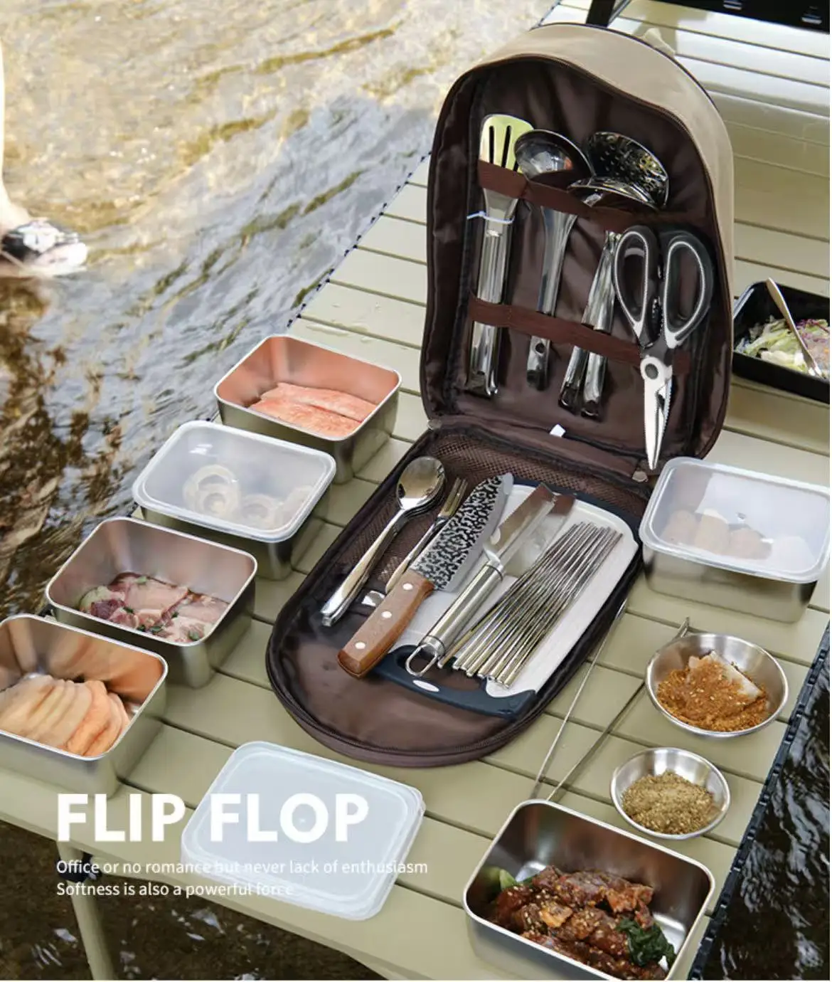Compact All-in-One Portable Ca - Camping Cooking Essentials Kit reseña y precio