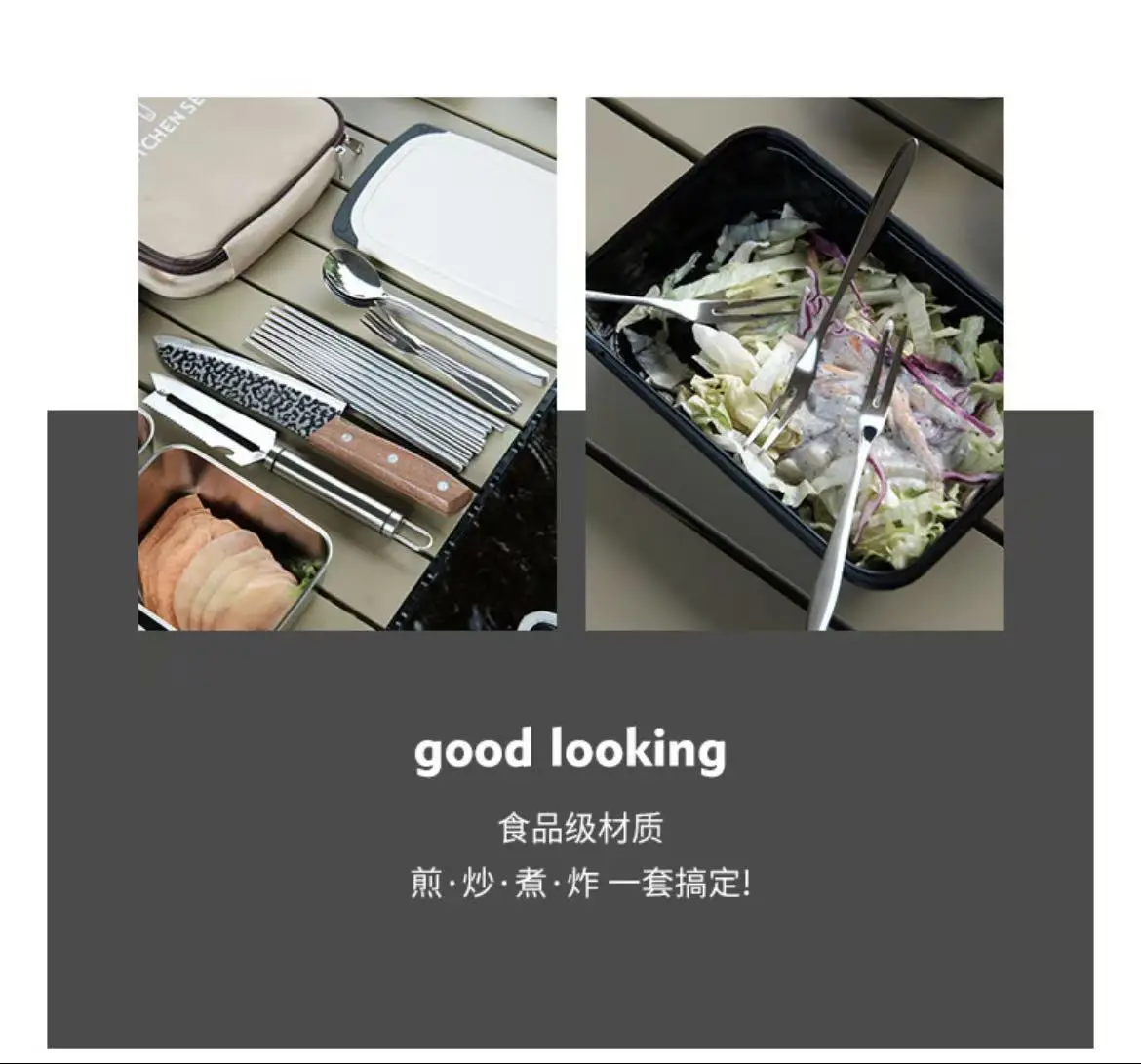 Compact All-in-One Portable Ca - Camping Cooking Essentials Kit reseña y precio