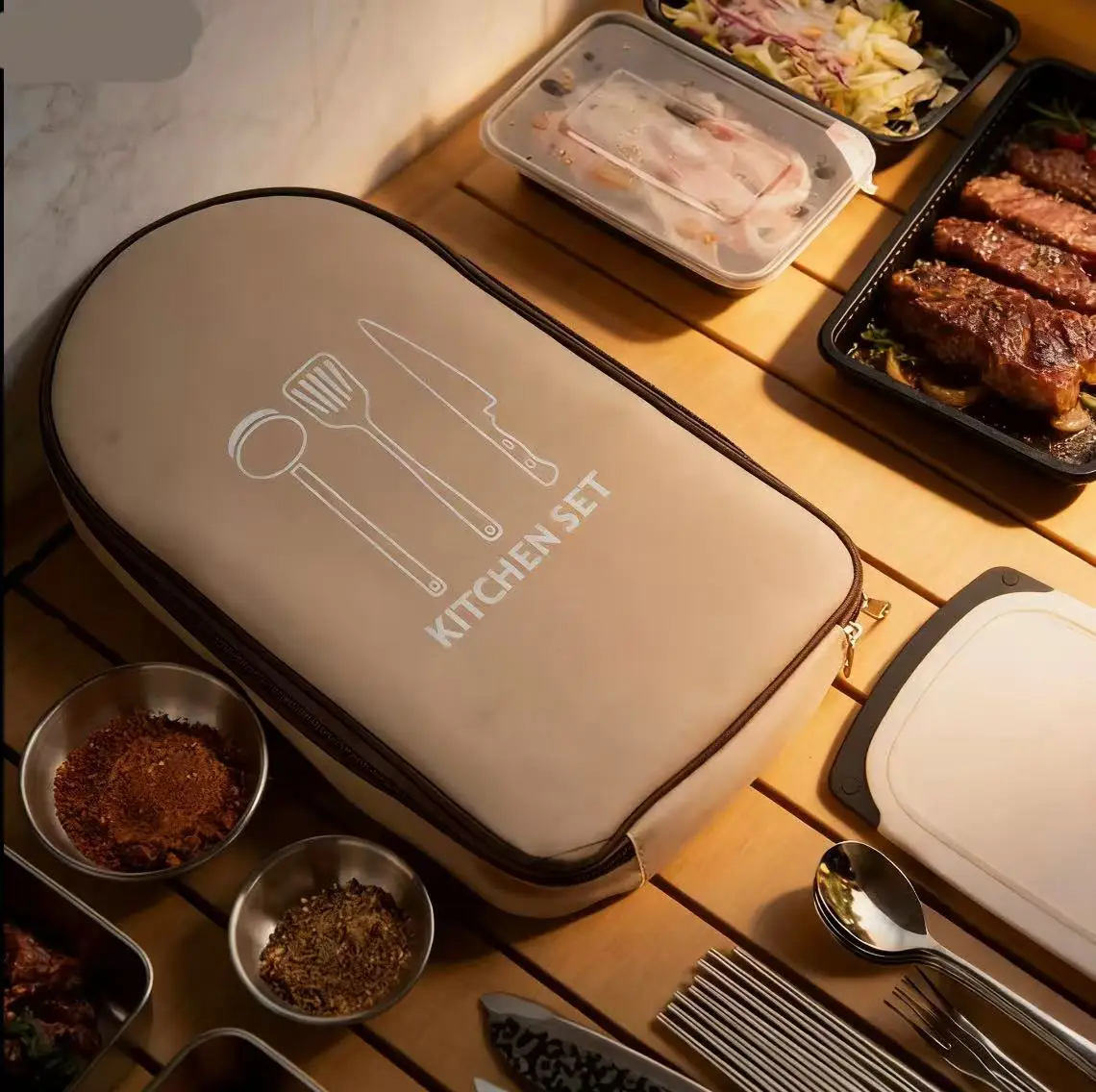 Compact All-in-One Portable Ca - Camping Cooking Essentials Kit reseña y precio