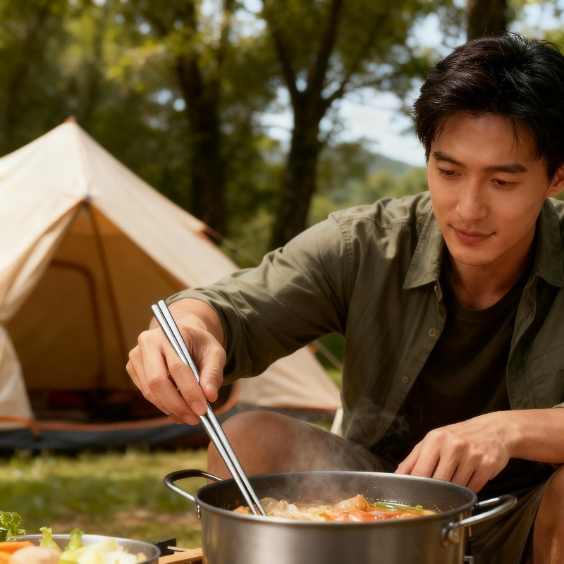 Durable Portable Titanium Chop - Camping No Cooking Meals reseña y precio