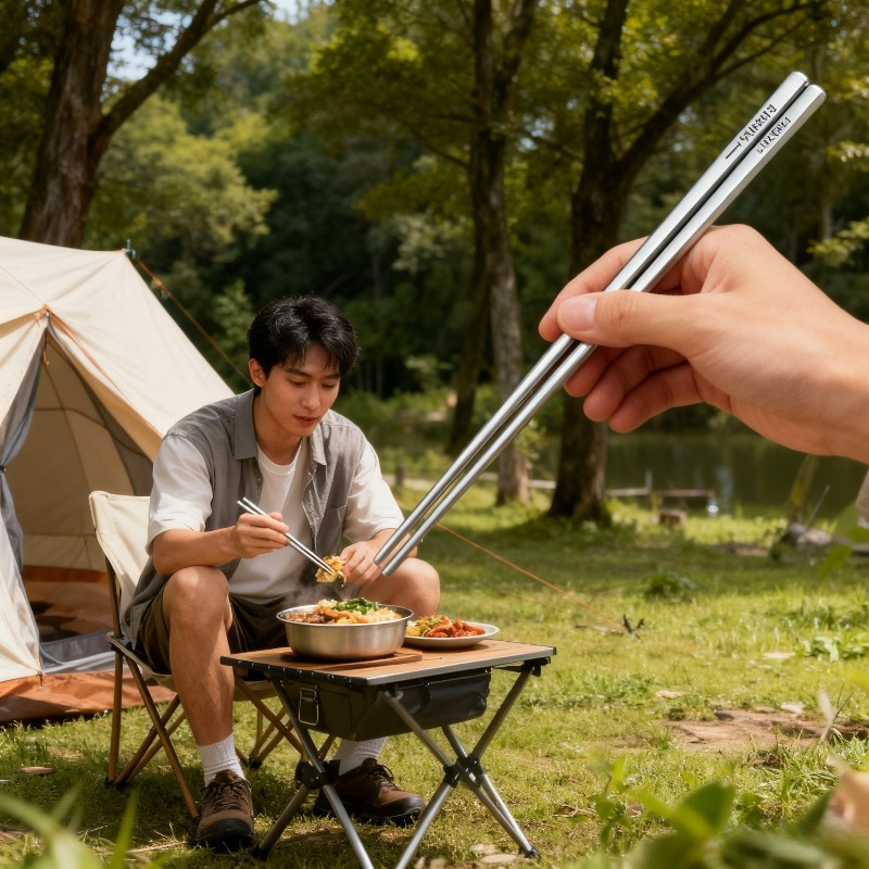Durable Portable Titanium Chop - Camping No Cooking Meals reseña y precio