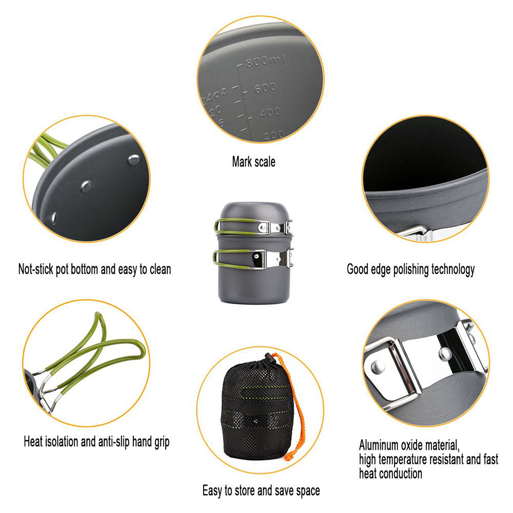 Ultralight Camping Pots Cookwa - Camping Cooking Unit reseña y precio