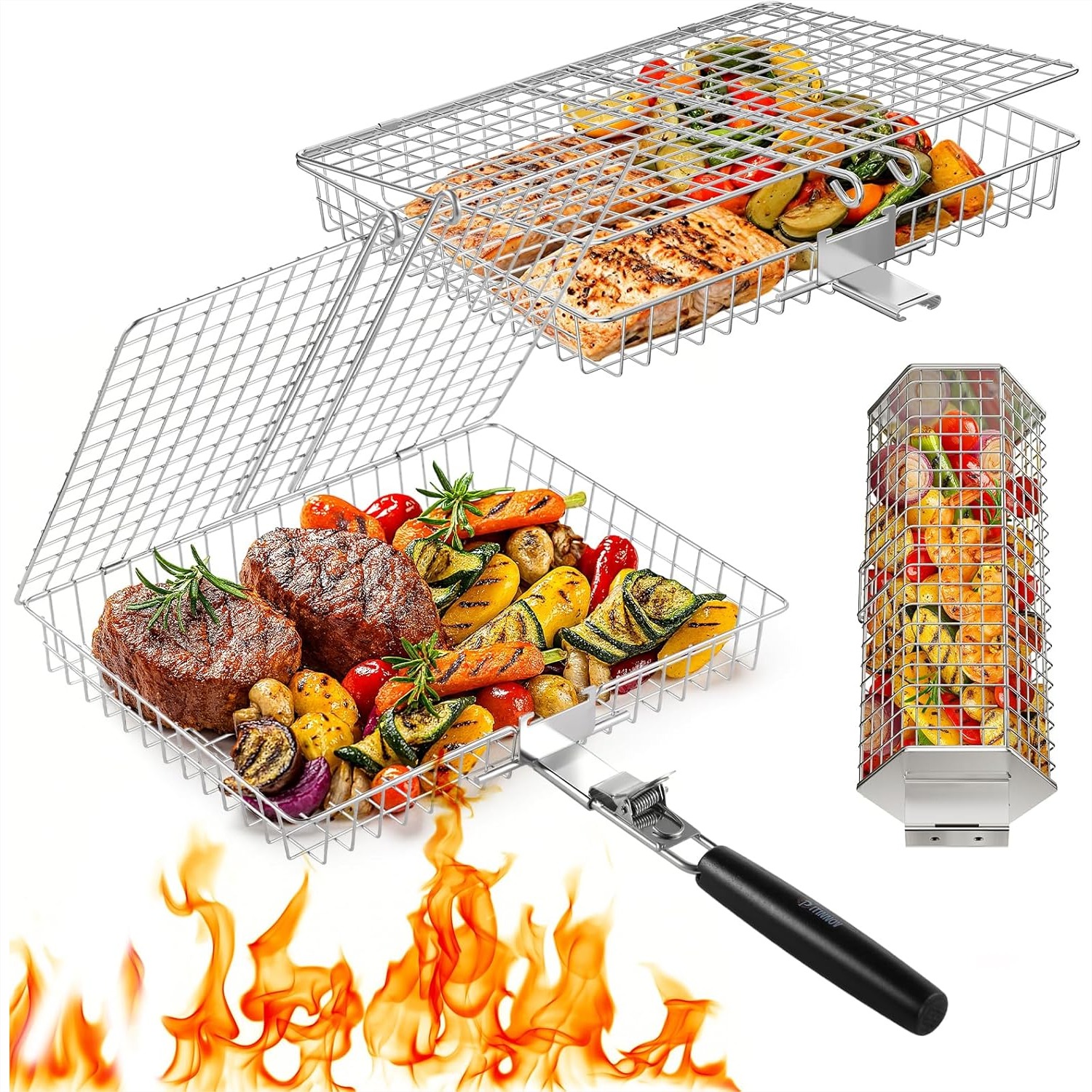 Grill Baskets For Outdoor Gril - Camping Cooking Gifts reseña y precio