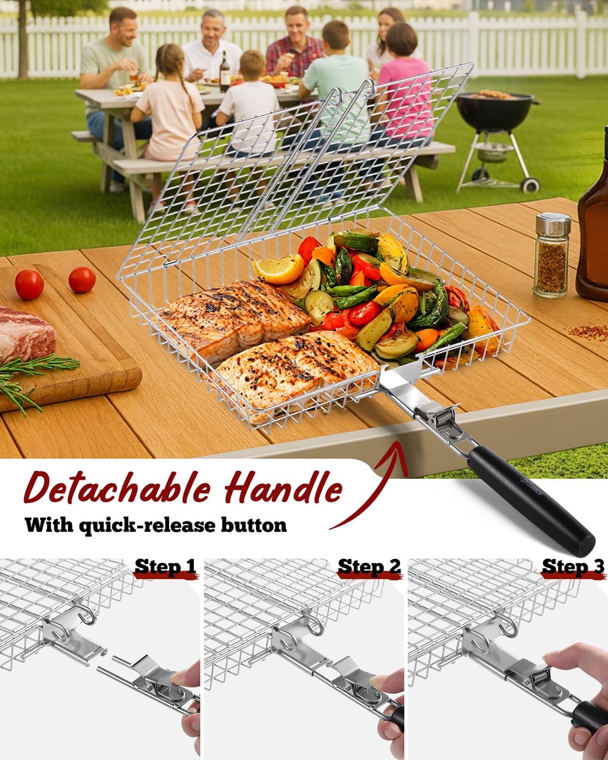 Grill Baskets For Outdoor Gril - Camping Cooking Gifts reseña y precio