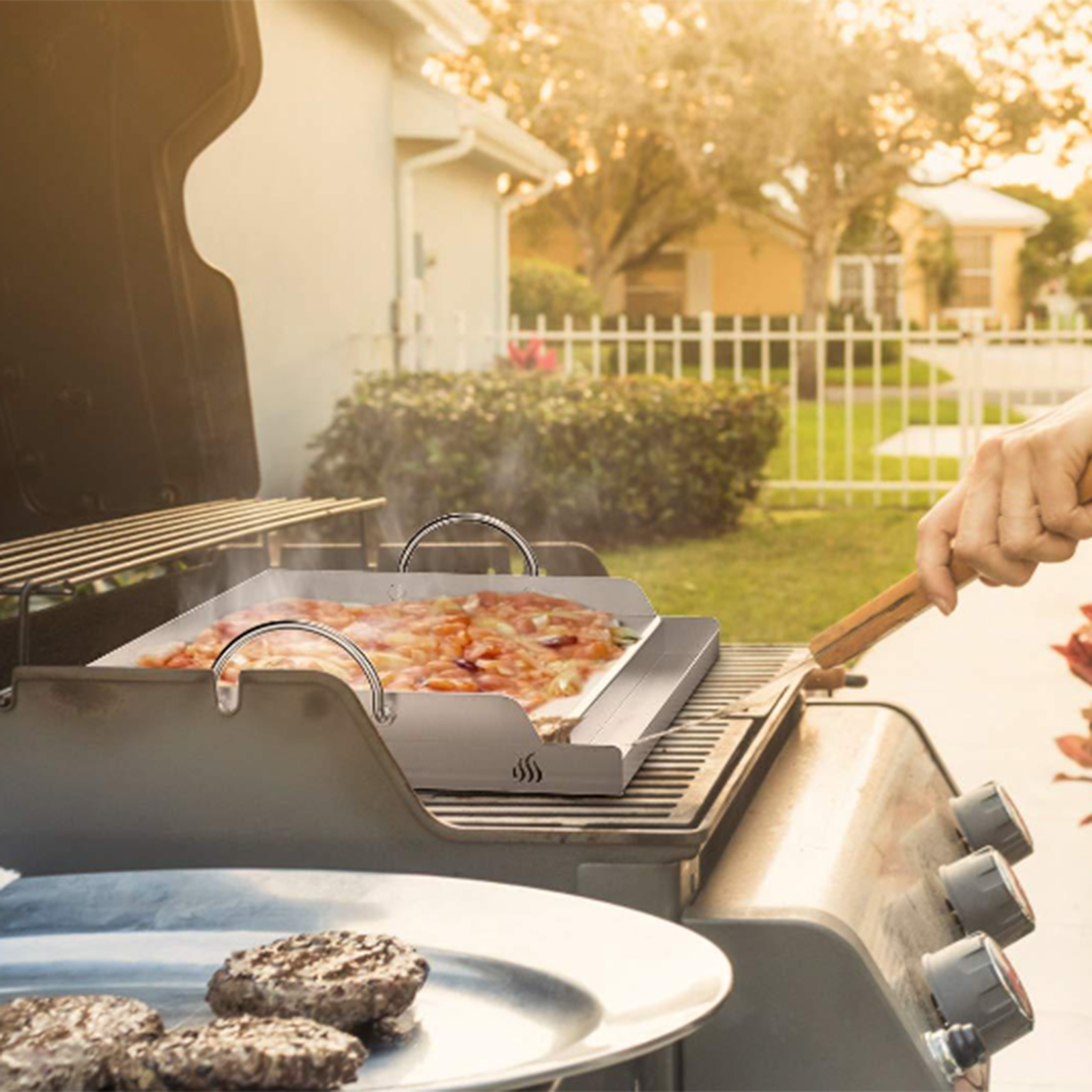 Stainless Steel Cooking Griddl - Camping Cooking Flat Top reseña y precio