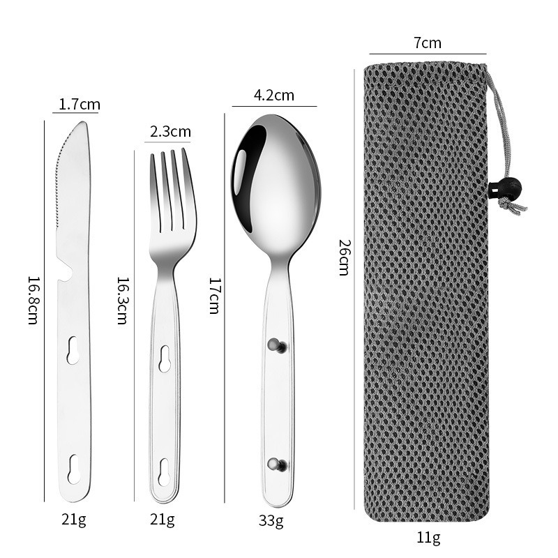 3pcs/set Folding Spoon Fork Kn - Camping Outdoor Cooking Table reseña y precio