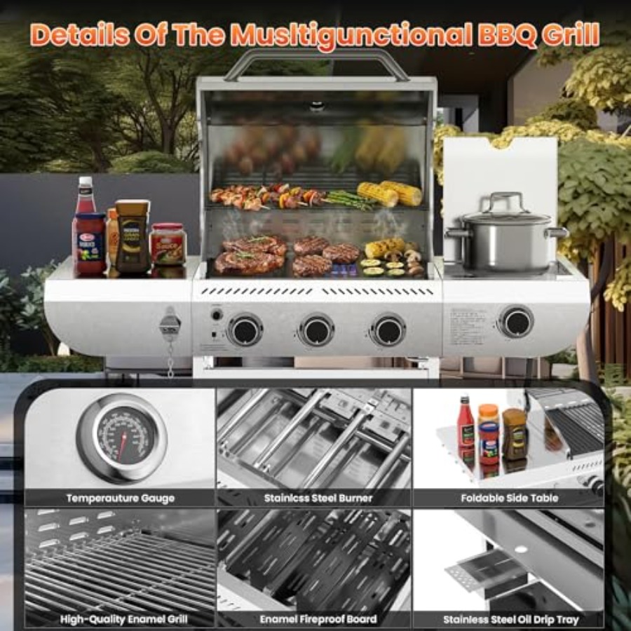 Portable Propane Griddle Table - Camping Cooking Flat Top reseña y precio