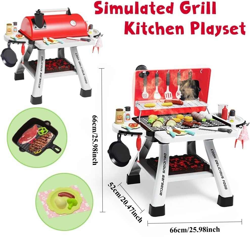 Kids BBQ Grill Playset Play Ki - Camping Cooking Gifts reseña y precio