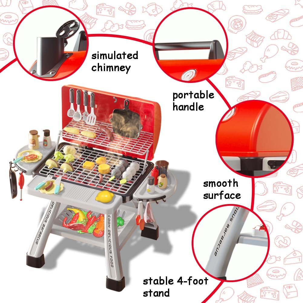Kids BBQ Grill Playset Play Ki - Camping Cooking Gifts reseña y precio