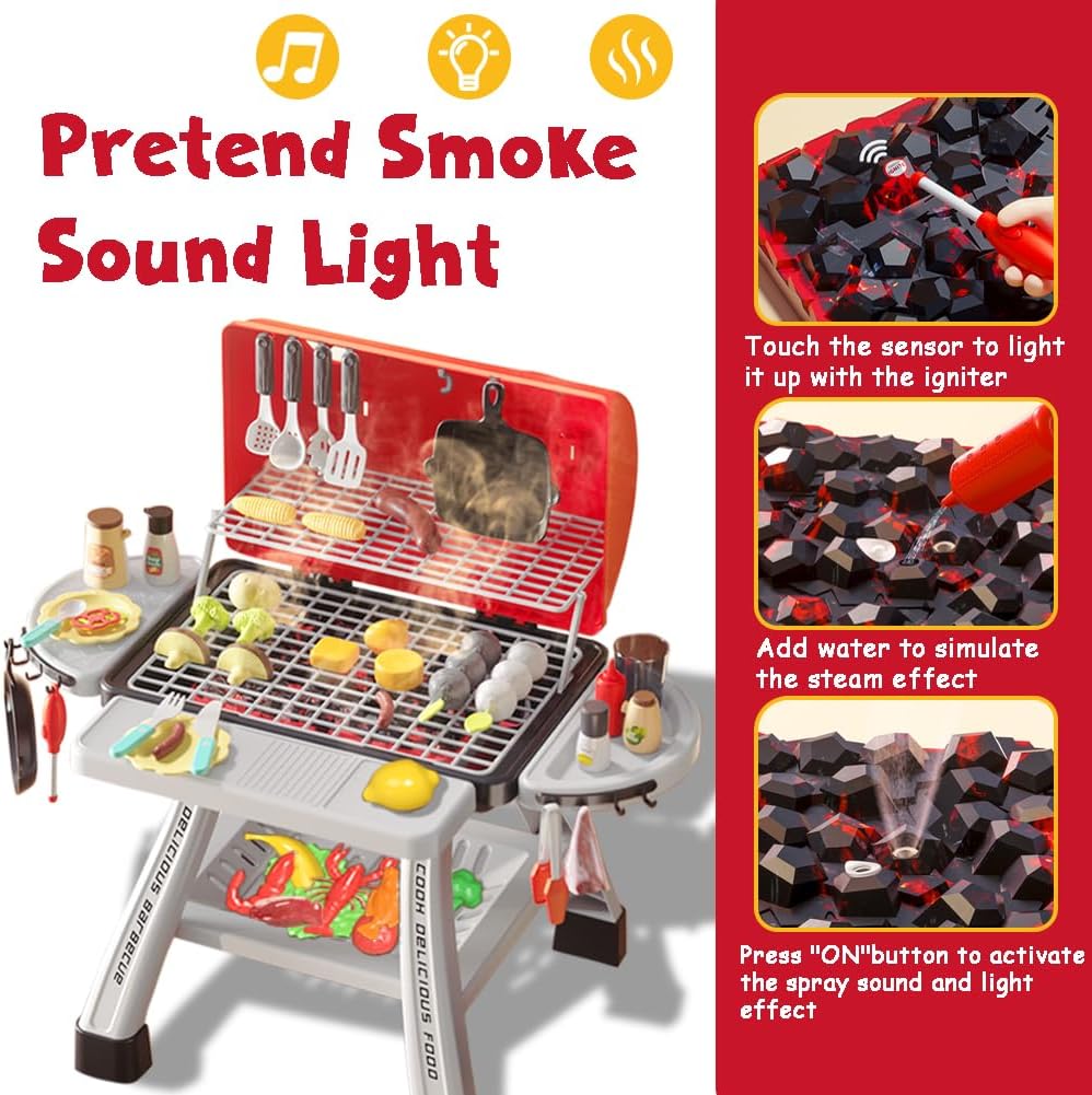 Kids BBQ Grill Playset Play Ki - Camping Cooking Gifts reseña y precio