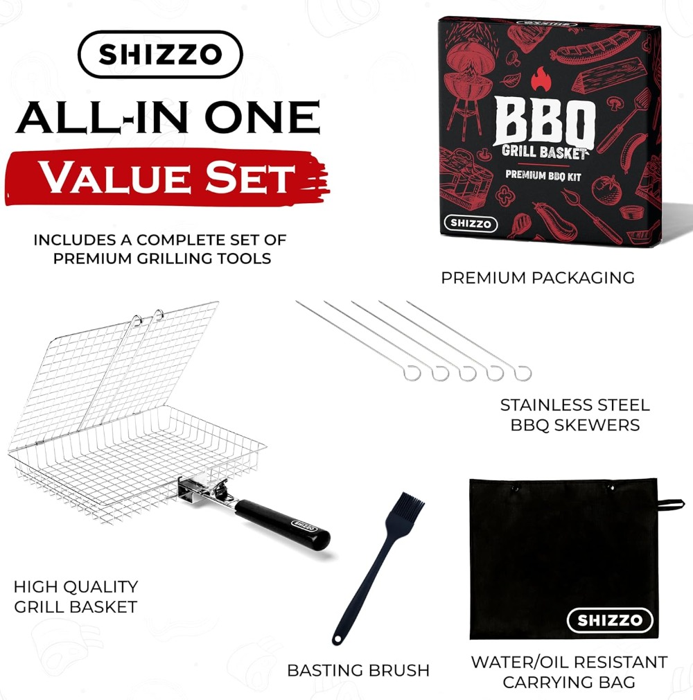 BBQ Grill Basket Set, Stainles - Camping Cooking Gifts reseña y precio