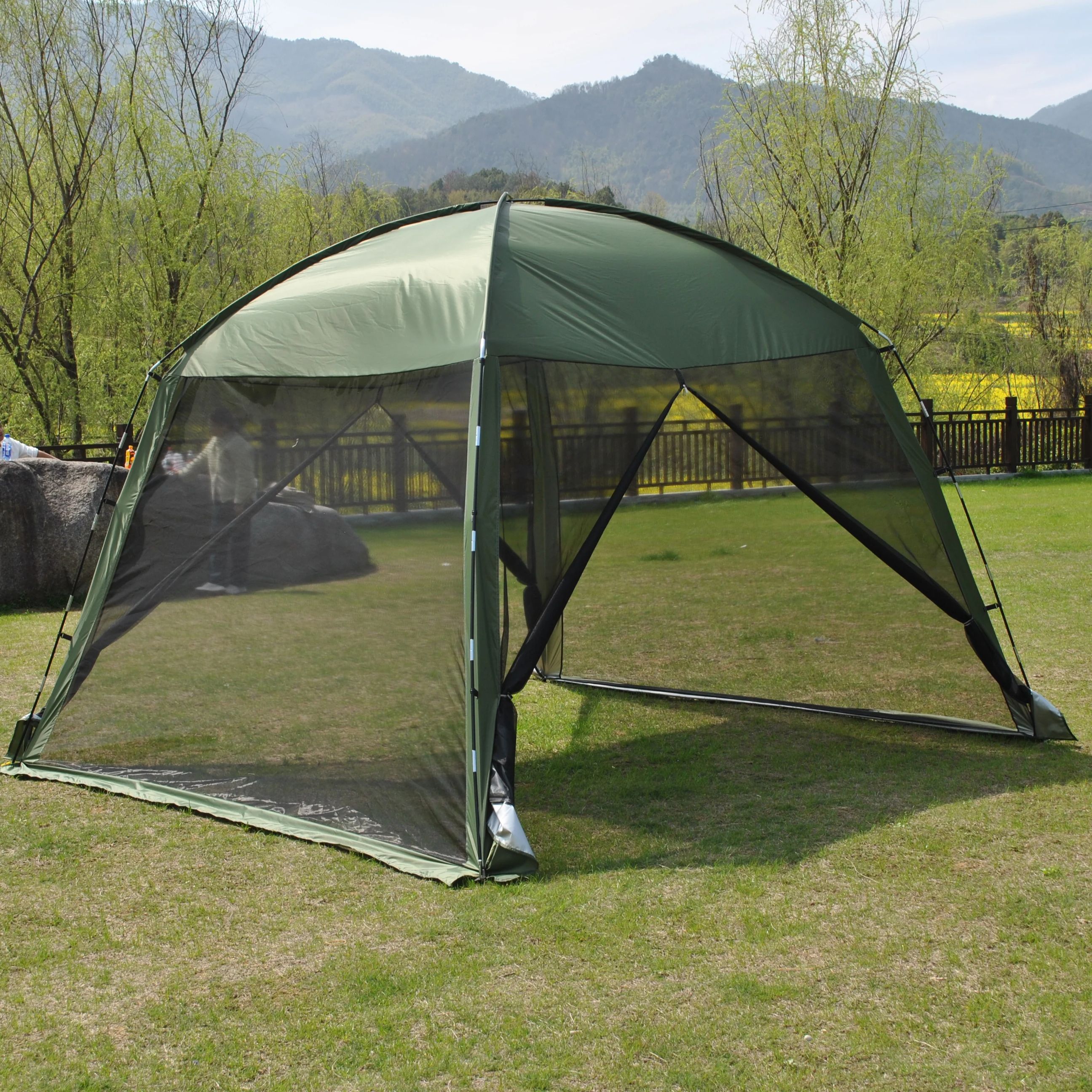 BBQ Mesh Tent 4-6 Person Green - Camping Cooking Canopy reseña y precio