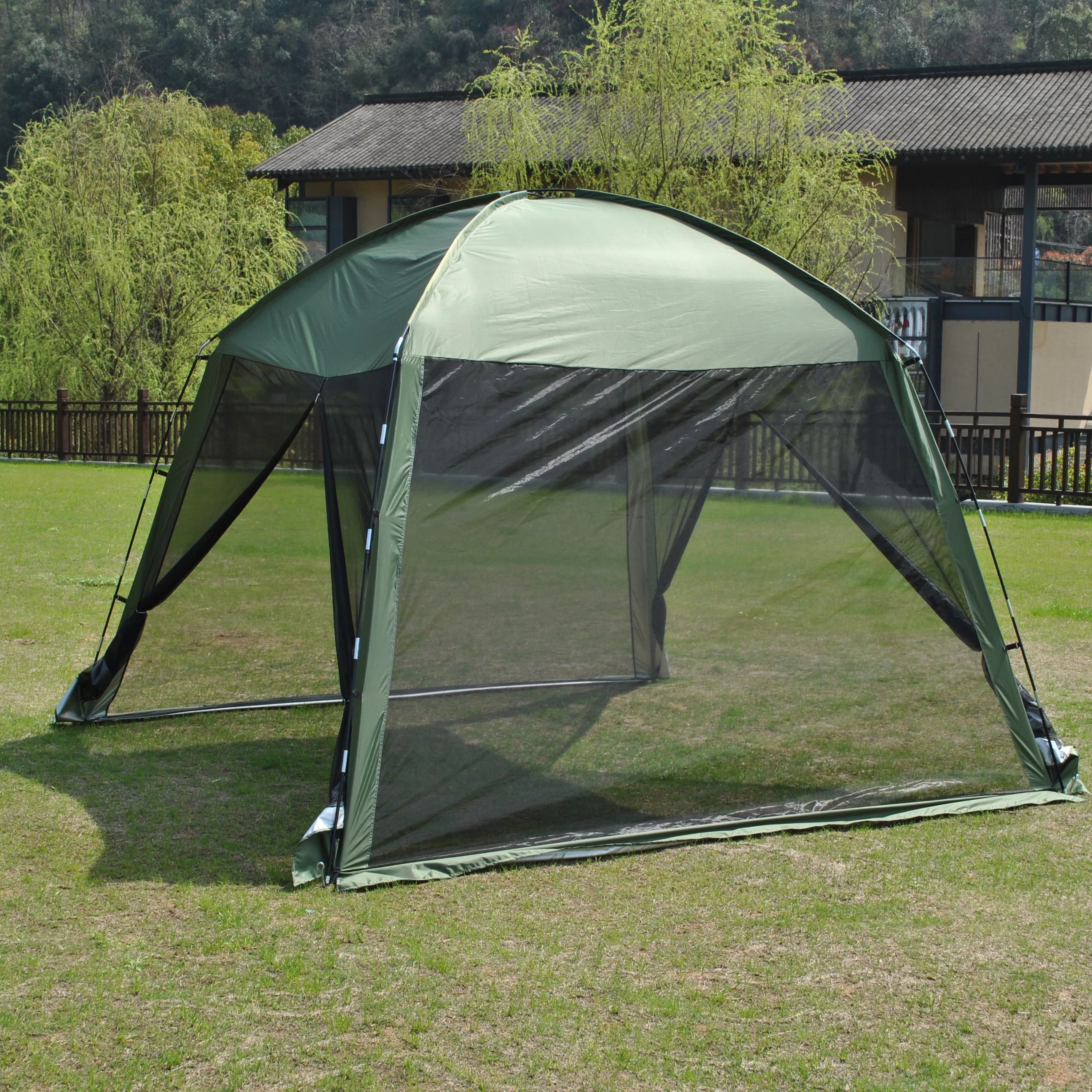 BBQ Mesh Tent 4-6 Person Green - Camping Cooking Canopy reseña y precio