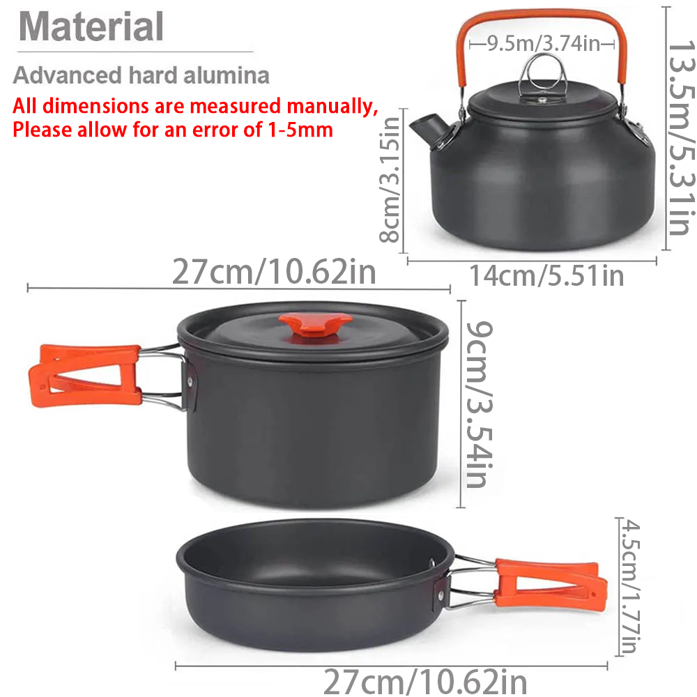 1pcs/1set Camping Cookware Kit - Camping Cooking Backpack reseña y precio