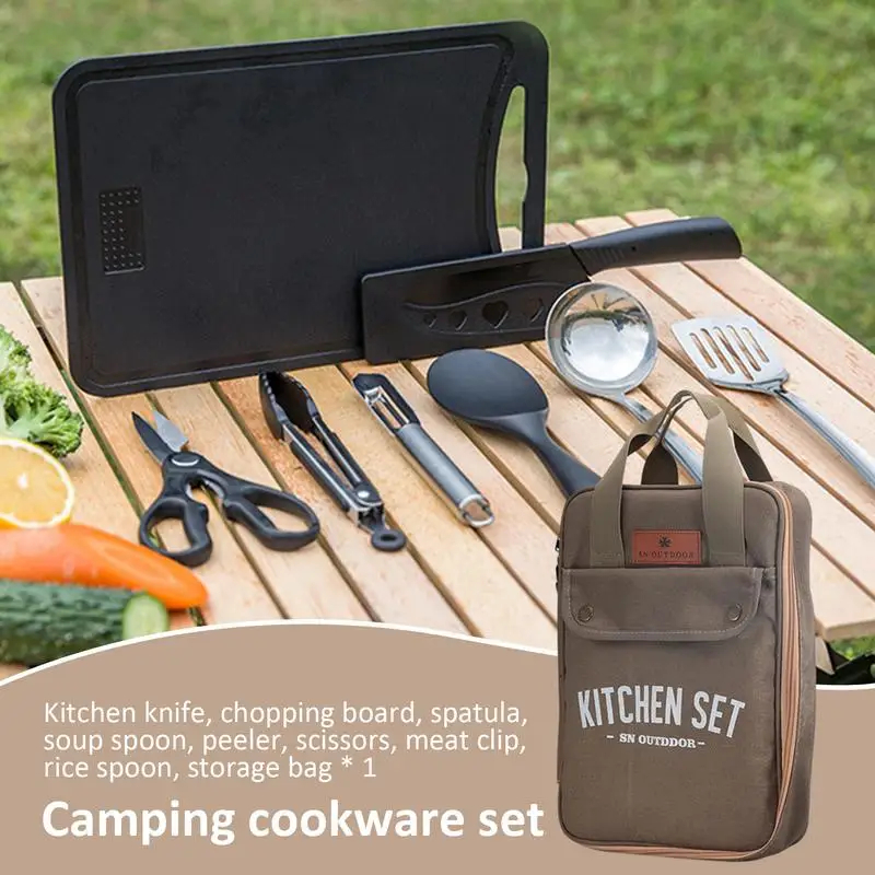 8pcs Camping Kitchen Cookware  - Camping Cooking All In One reseña y precio