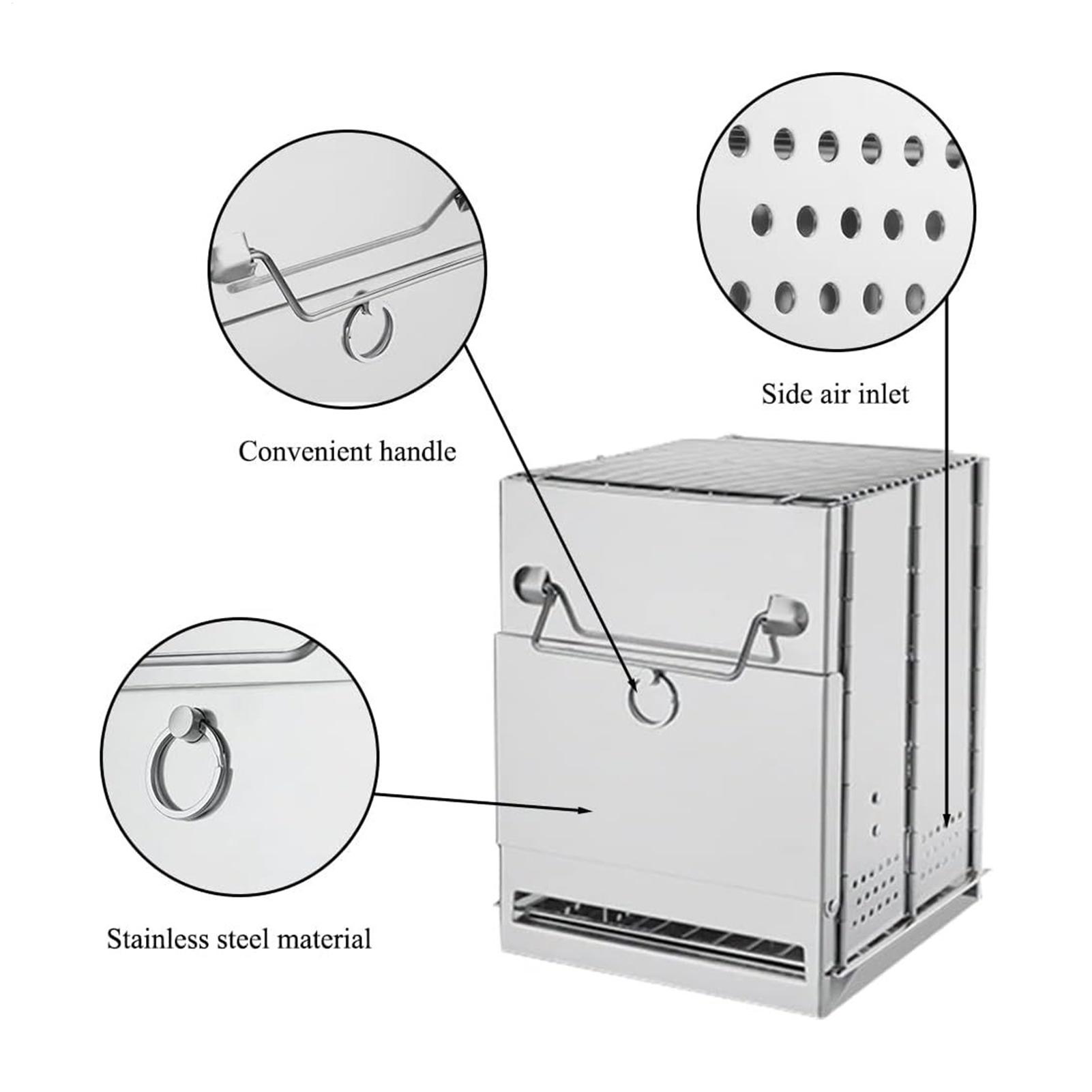 Portable Camping Stove Stainle - Camping No Cooking Meals reseña y precio