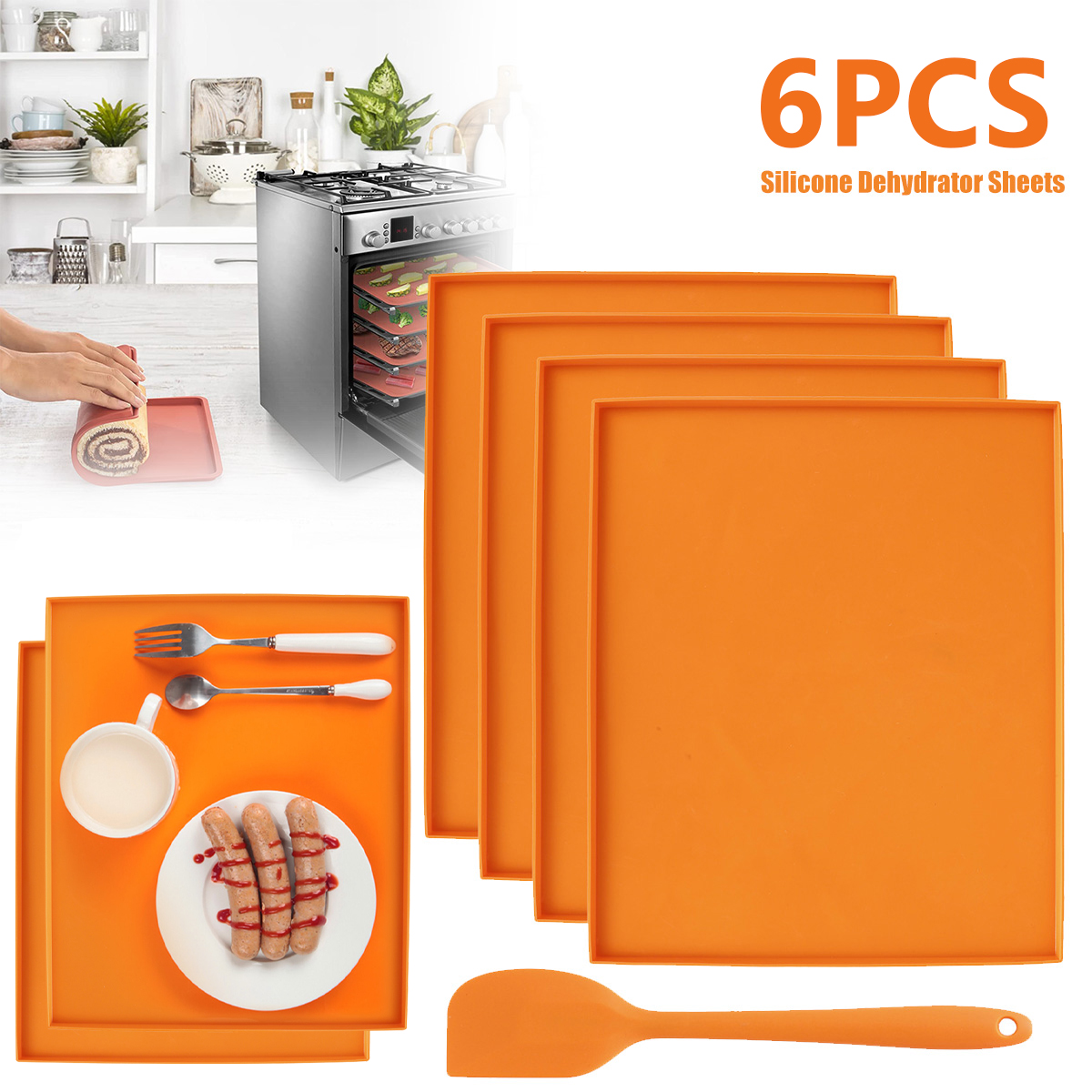 6PCS Silicone Dehydrator Sheet - Camping Cooking Mat reseña y precio