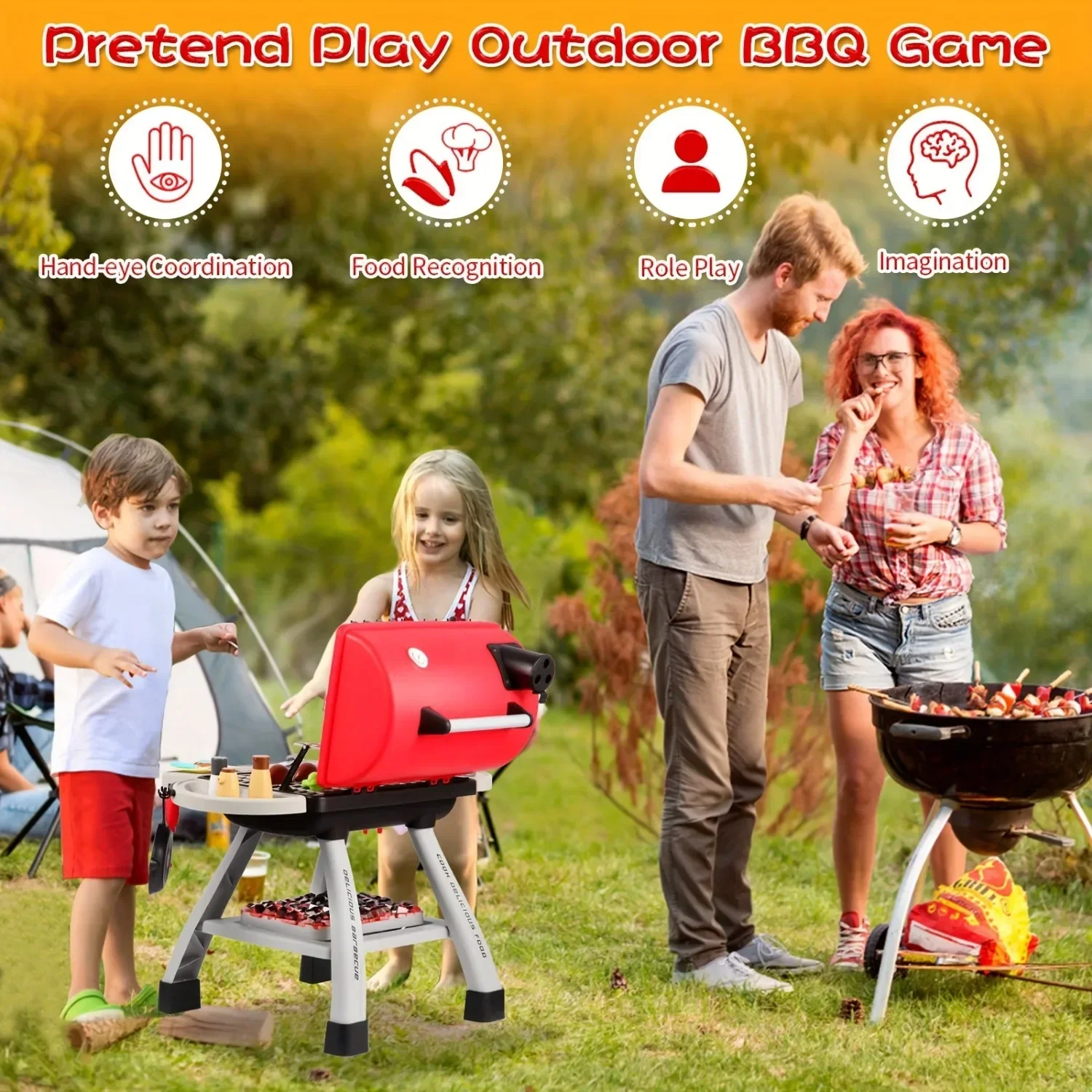 Barbecue Grill Toy Set Kids BB - Camping Cooking Gifts reseña y precio