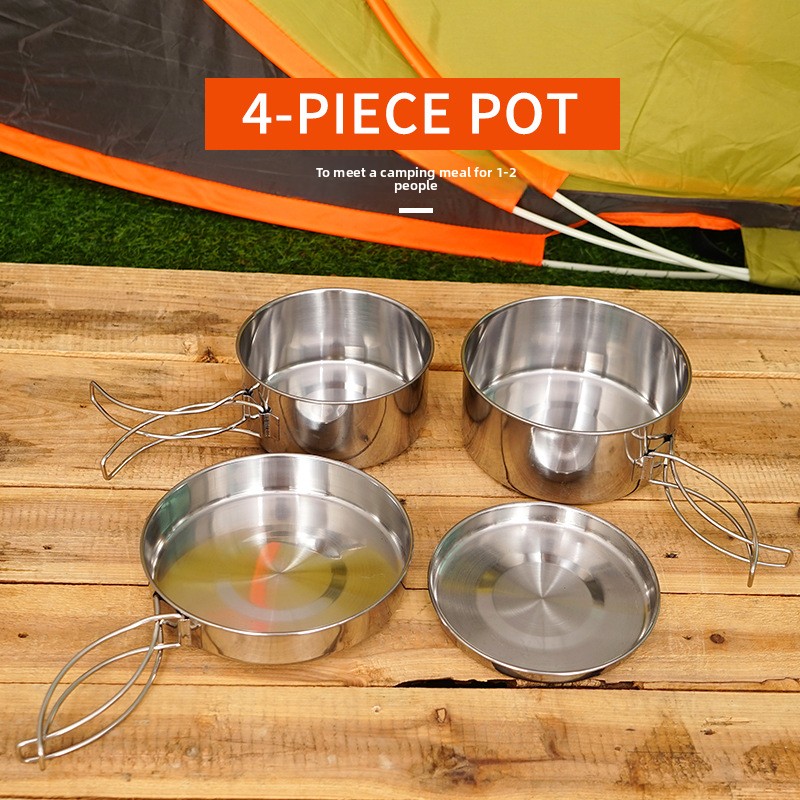 CLS 4-Piece Stainless Steel Ca - Camping Cooking All In One reseña y precio