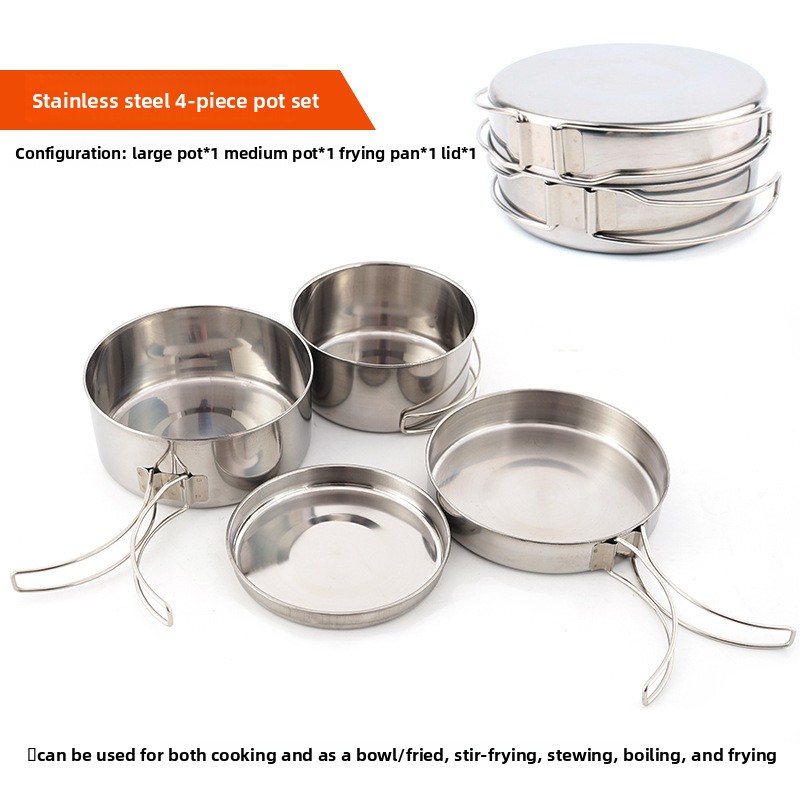 CLS 4-Piece Stainless Steel Ca - Camping Cooking All In One reseña y precio