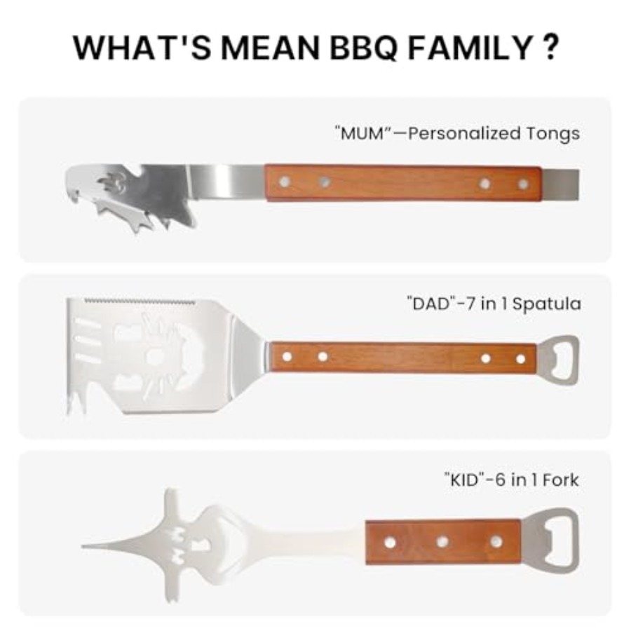7 in 1 Stainless Steel BBQ Acc - Camping Cooking Gifts reseña y precio