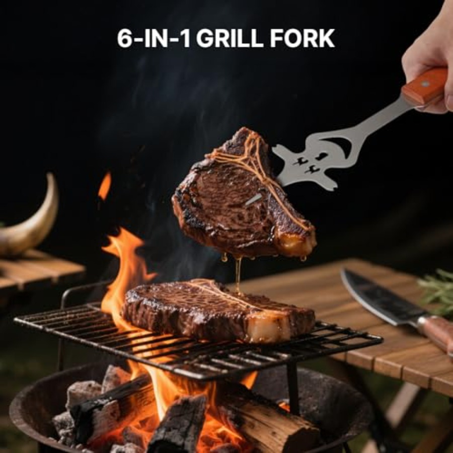 7 in 1 Stainless Steel BBQ Acc - Camping Cooking Gifts reseña y precio