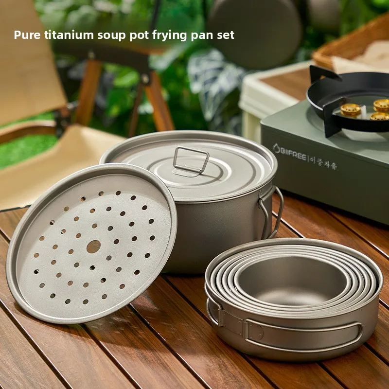 Titanium Outdoor Pot Set Picni - Camping Lightweight Cooking Pot reseña y precio