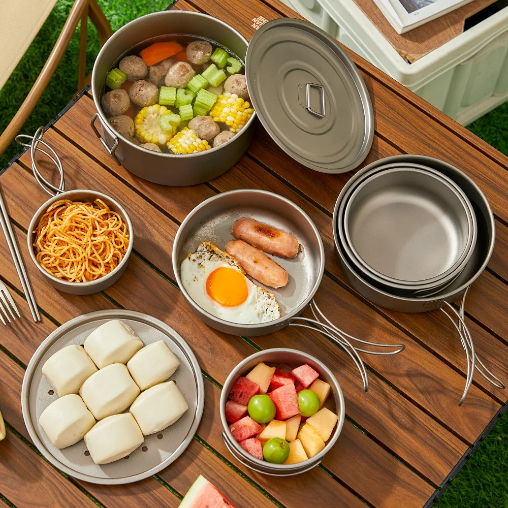 Titanium Outdoor Pot Set Picni - Camping Lightweight Cooking Pot reseña y precio