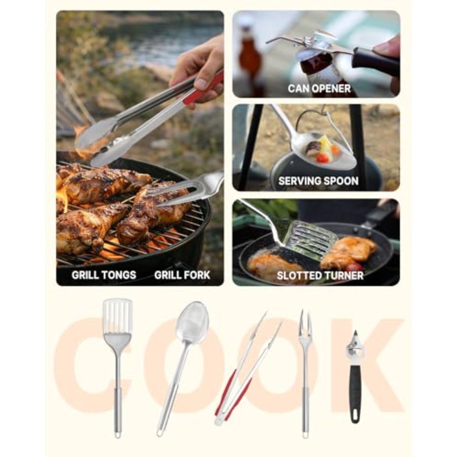Portable Camping Cooking Utens - Camping Cooking Essentials Kit reseña y precio