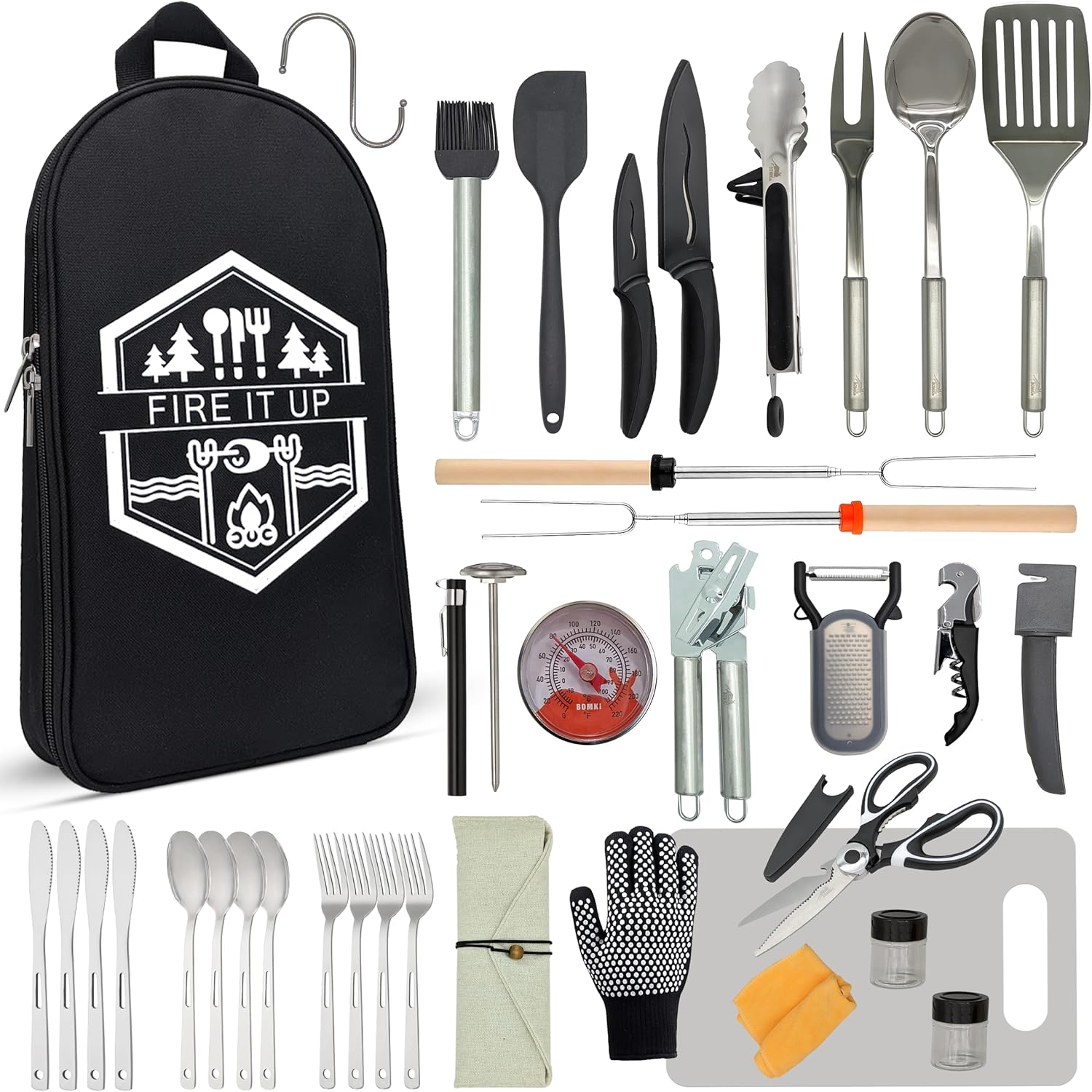 35-Piece Camping Cooking Utens - Camping Cooking Essentials Kit reseña y precio