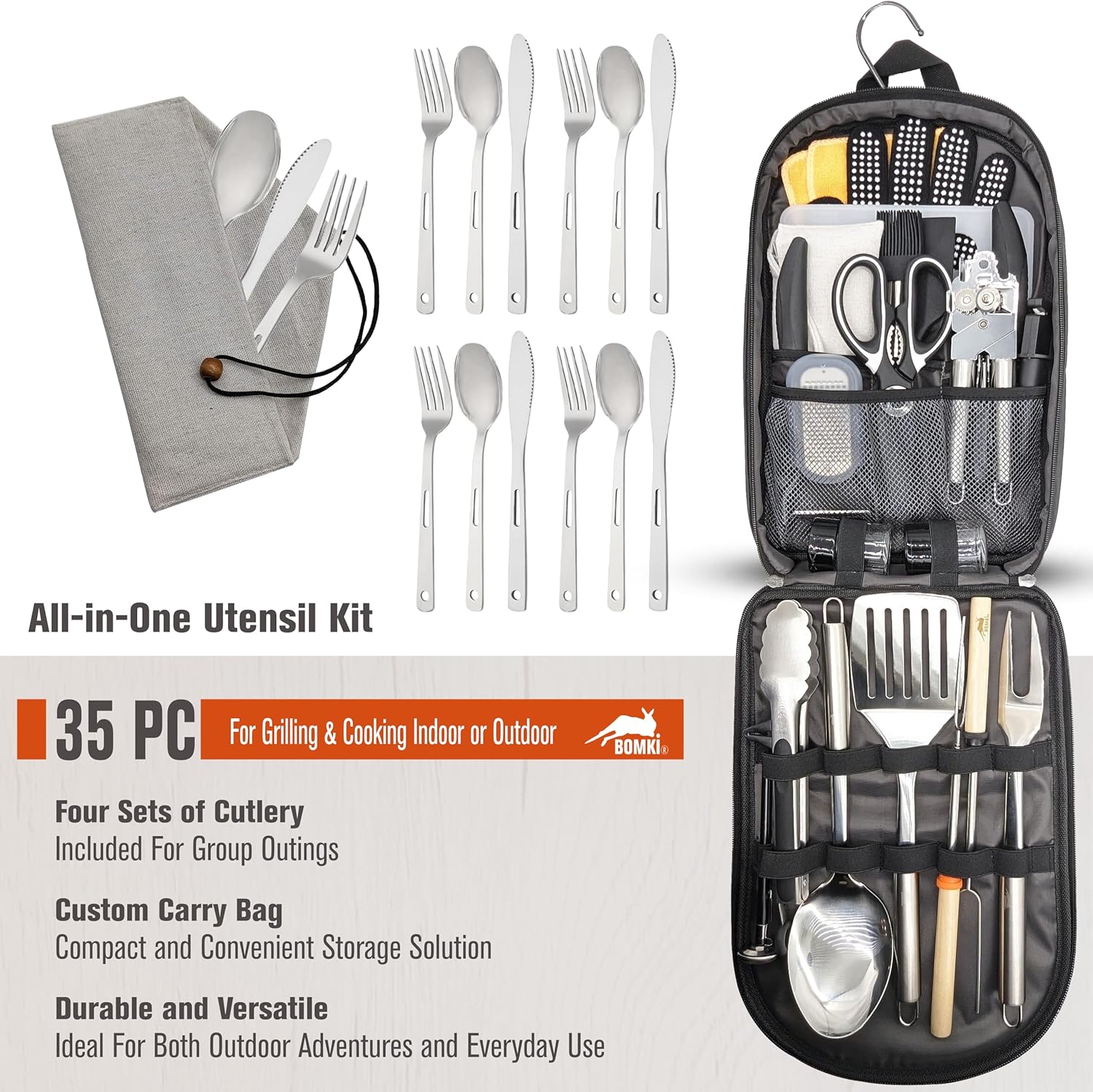 35-Piece Camping Cooking Utens - Camping Cooking Essentials Kit reseña y precio