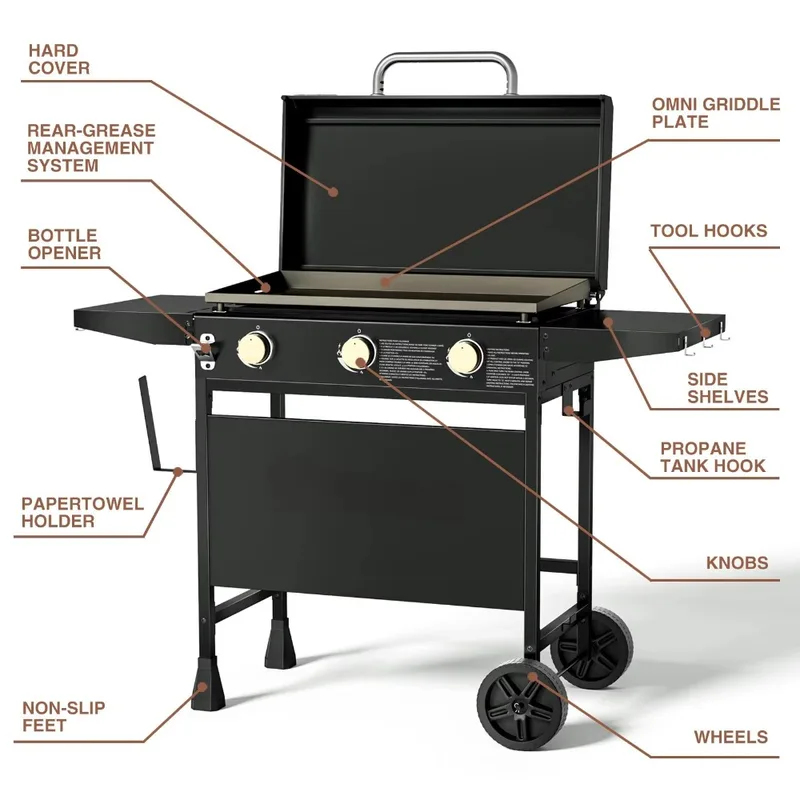 Wheeled Outdoor Flat-Top Cooki - Camping Cooking Flat Top reseña y precio