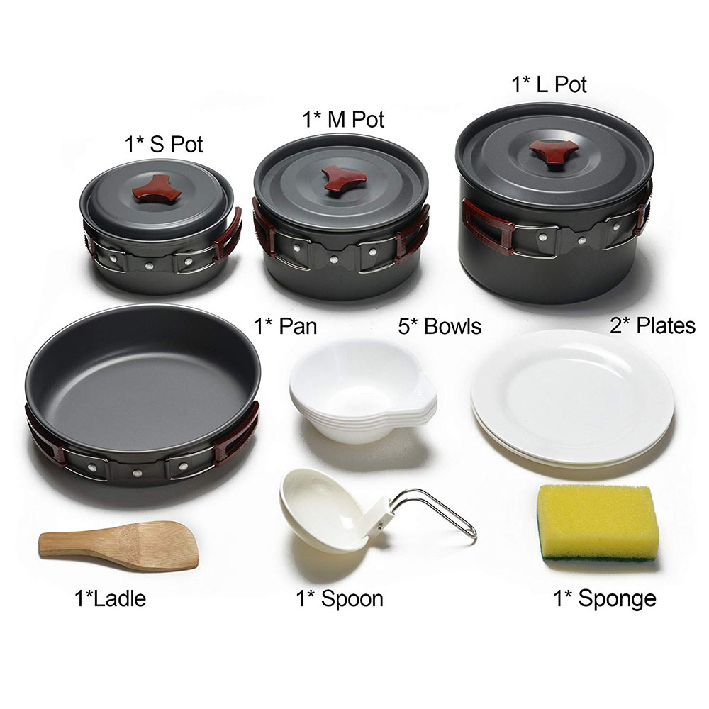 Outdoor Camping Cookware Kit N - Camping Lightweight Cooking Pot reseña y precio