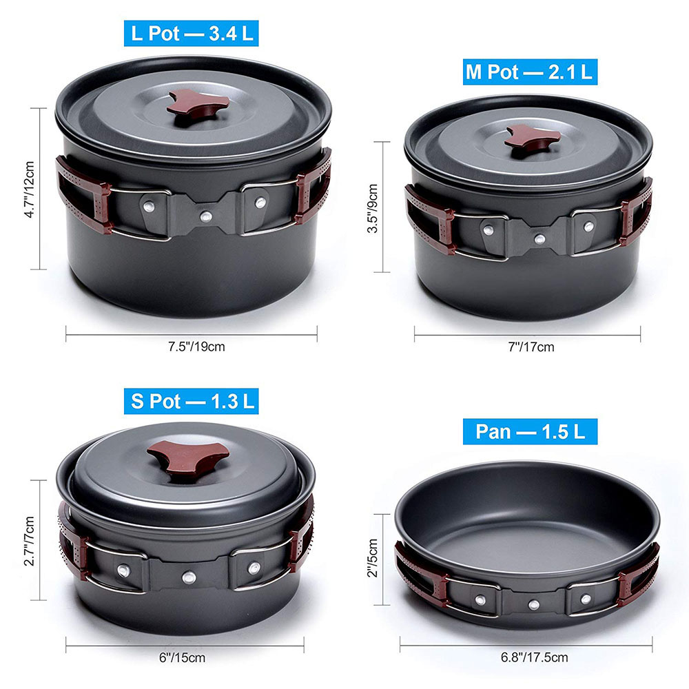Outdoor Camping Cookware Kit N - Camping Lightweight Cooking Pot reseña y precio