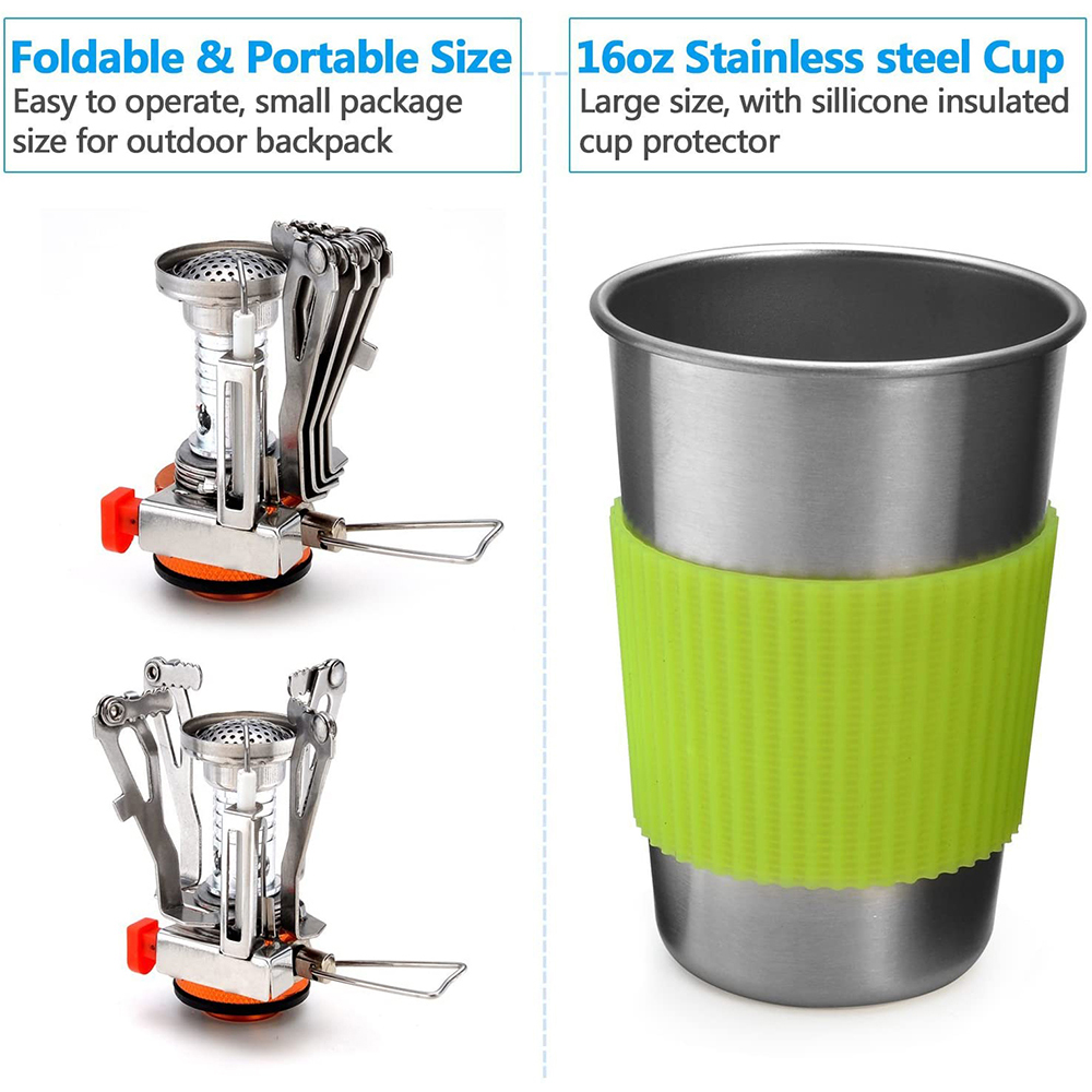 Camping Cookware Kit with Stov - Camping Cooking Unit reseña y precio