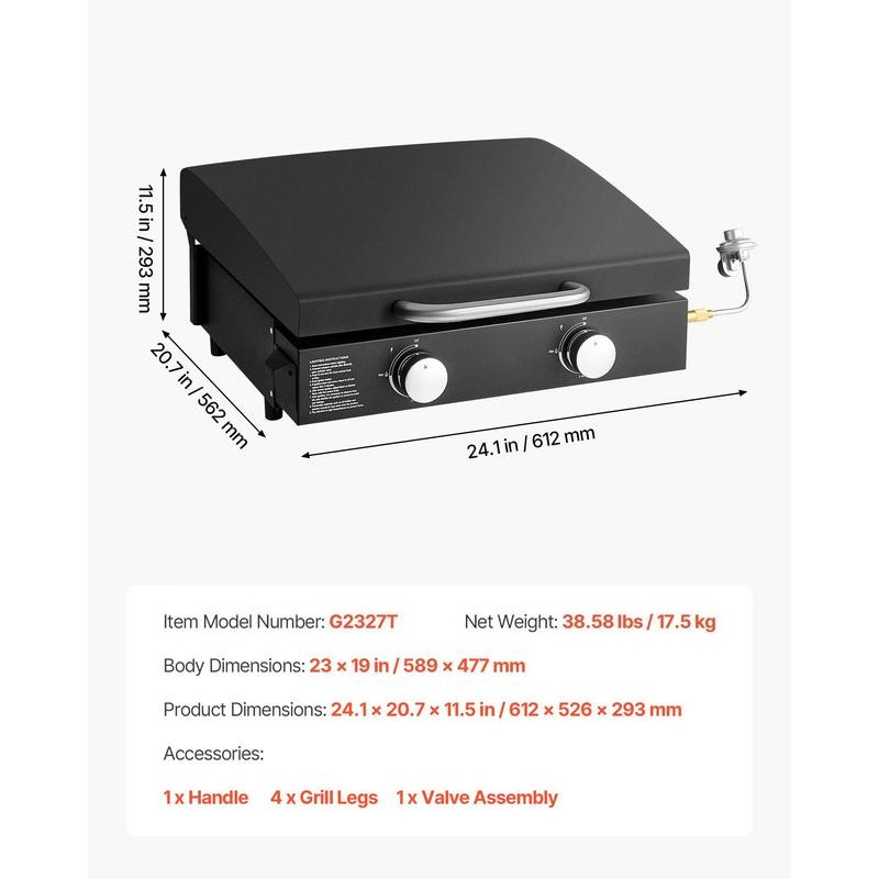Gas Griddle, 2 Burner Tabletop - Camping Cooking Flat Top reseña y precio