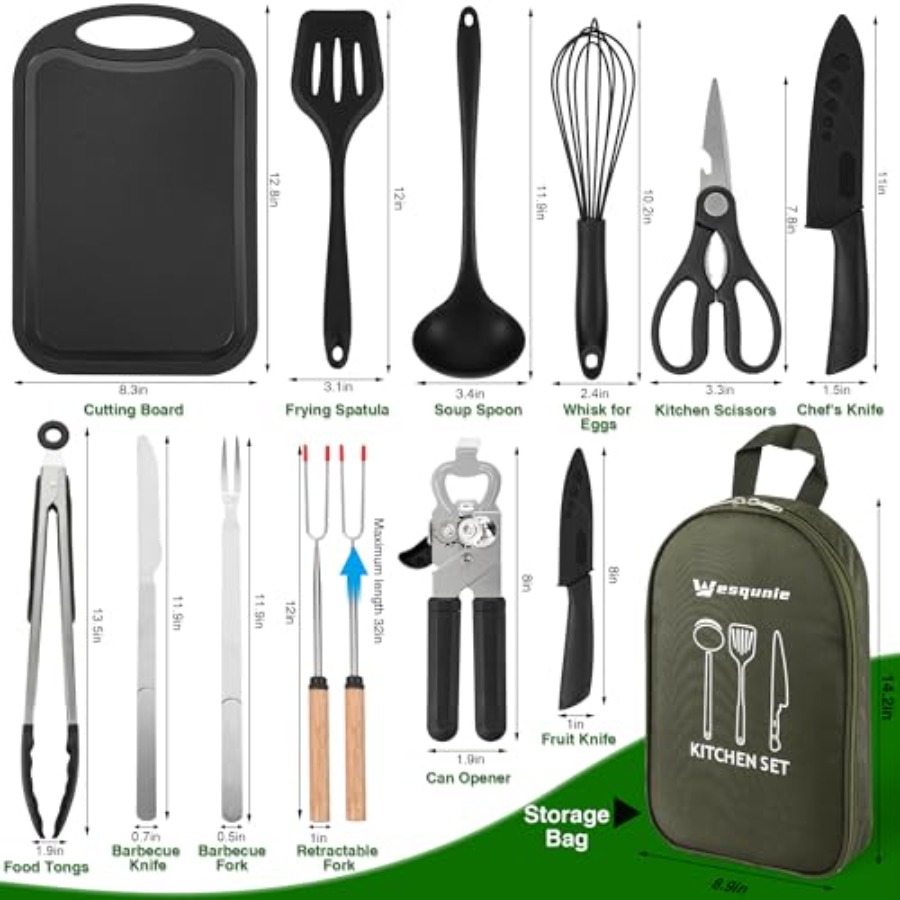 Camping Essentials Cookware Co - Camping Cooking Essentials Kit reseña y precio