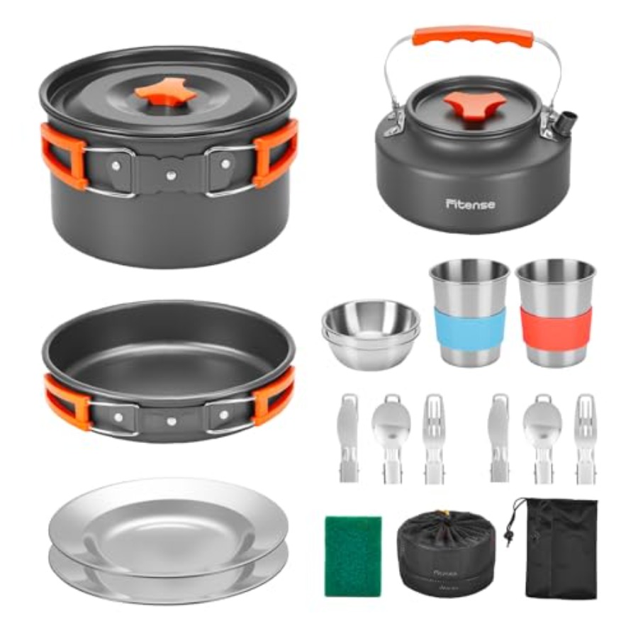 21Pcs Camping Cookware Mess Ki - Camping Cooking Essentials Kit reseña y precio